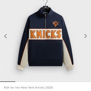 Kith Navy and Orange Knicks Pullover NWT